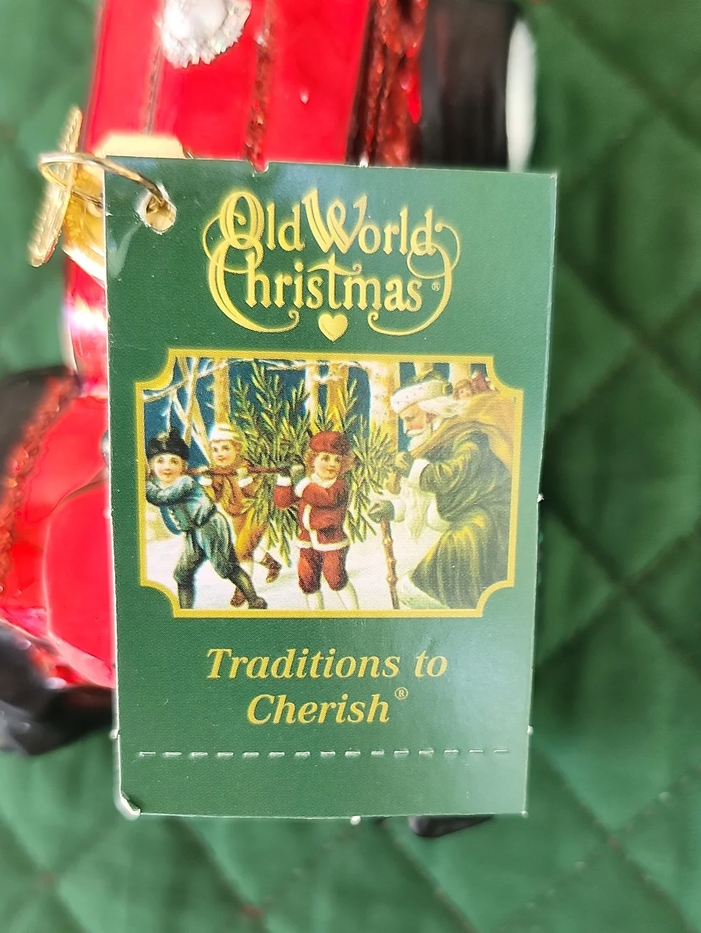 NWT OLD WORLD CHRISTMAS FARM TRACTOR HAND BLOWN ORNAMENT